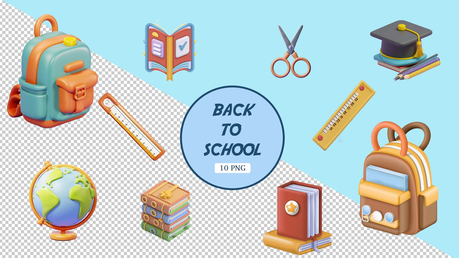 Back to School Educational Tools 3D Pack image
